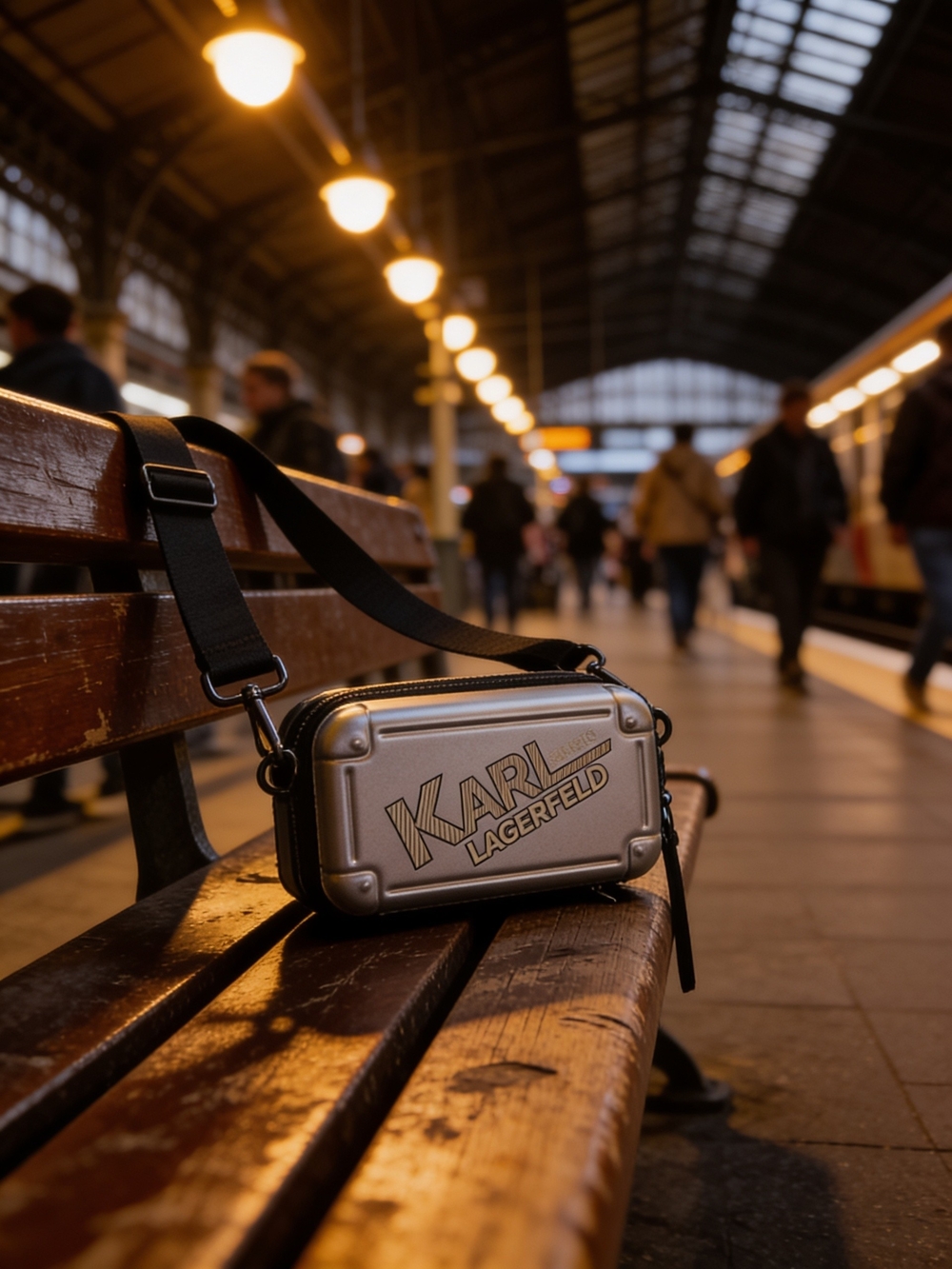 Karl Lagerfeld Silver Crossbody Bag for Both Women And Men
